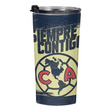 Termo Club America Siempre Contigo Azul Y Crema Capa Doble R