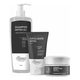 Kit Shampoo Esfoliante Facial Pomada Modeladora Barba Cabelo