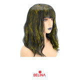 Peluca Lisa Negra/oro