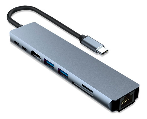 Adaptador Para Macbook Air M1 M2 E Pro 8 Em 1 Usb-c Hdmi 4k