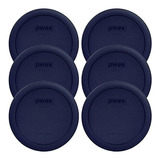 Pyrex Blue 4 Cup Round Plastic Cover 6pack