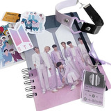 Bts  Box Cuaderno, Choker, Llavero Y Sticker Kpop