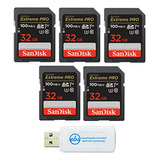 Pack De 5 Tarjetas De Memoria Sandisk 32gb Extreme Pro Para 