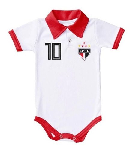Body De Bebê Time São Paulo Camisa Polo Oficial Torcida Baby