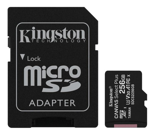 Tarjeta De Memoria Kingston Sdxc/256gb  Canvas Select Plus Con Adaptador Sd 256gb