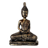 Buda Hindu Tailandês Decoração 24 Cm Ouro Metalizado Luxo 