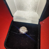 Precioso Anillo De Plata Paladio Con Brillantes