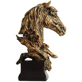 Escultura De Cabeza De Caballo Dorada Para Decoración