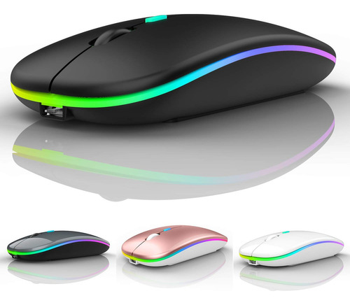 Mouse Sem Fio Recarregável Wireless Led Rgb Ergonômico Novo