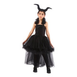 Disfraz Malefica Halloween  Incluye Vestido Y Cuernos