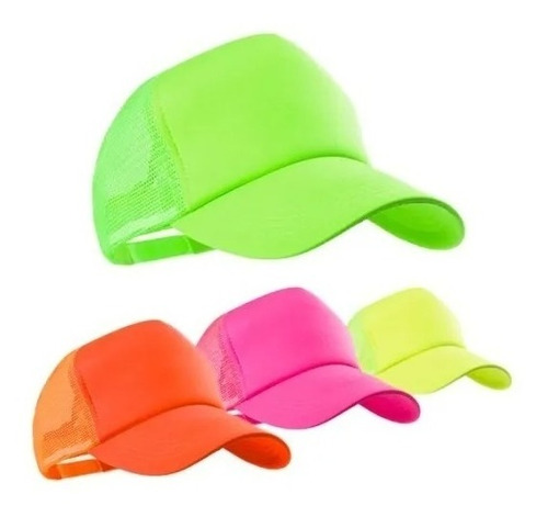 Gorra Visera Trucker Cap Fluo X 10 Fluor Cotillón Gorro