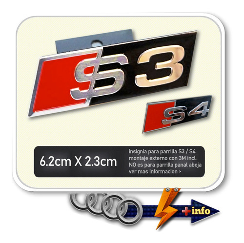Insignia S3 S4 Parrilla For Audi Montaje Exter. Tuningchrome Foto 3