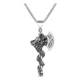 Collar Hacha Dragon Silver Space Hombre Moda Masculina