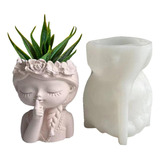 Girl Planter Pot Silicone Mold - 3d Girl Head Vase Candle