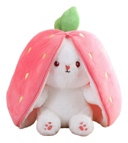 Peluche Conejo Transformable En Frutilla Importado