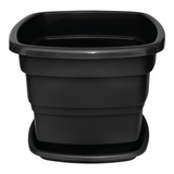 Matero Plastico Negro 15 Lts + Bandeja