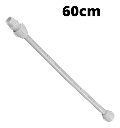 Engate Flexível Pvc Krona Para Torneira Rosca 1/2 - 60cm Acabamento Fosco Cor Branco