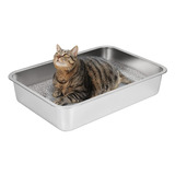 Ikitchen Caja De Arena De Acero Inoxidable Para Gatos, Caja 