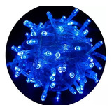 Guirnalda Luces 100 Led Azul Funciones Enchufe 220v