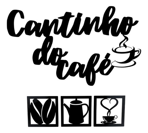 Kit Cantinho Do Café - Decoração Parede Sthoudt Preta