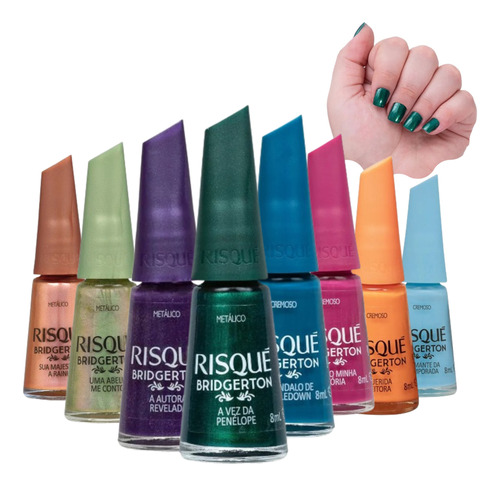 Risqué Bridgerton Kit 8 Esmaltes Completo Lançamento 8ml