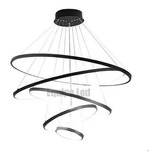 Lustre Pendente Moderno Anéis 5 Arco Pe Direito Duplo Cor Preto 110v/220v