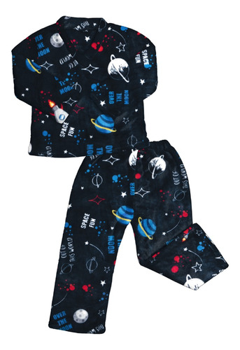 Pijama Termica Microfibra Polar Niño Galaxy 3-4 Y 5-6 Años