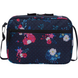 Bolsa Térmica Transversal Lancheira Grande Luch Flores Preto