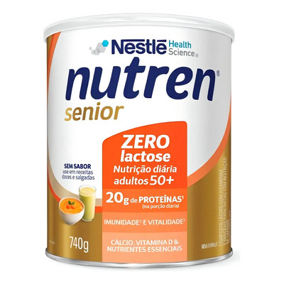 Nutren Senior Zero Lactose Nestlé Lata 740g Sem Sabor | Frete grátis