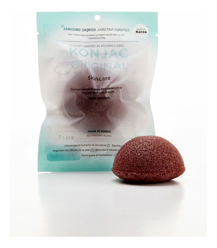 Esponja Natural Konjac Arcilla Roja Pieles Con Rosacea