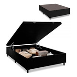 Cama Box Baú Casal Reforçada 138x188 Preto