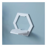 Repisas Decorativas Hexagonal Estante Flotante De Pared Color Blanco