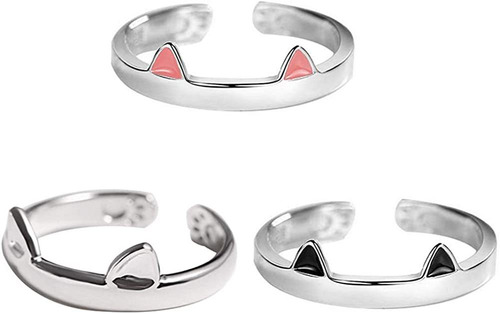 2-3 Unids Lindos Anillos De Gato Para Mujeres Adolescentes N