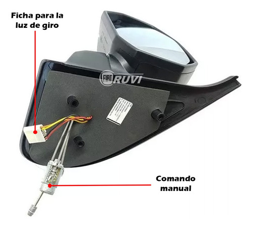 Espejo Exterior Retrovisor Fiat Strada Adventure 1.6 + Giro Foto 3