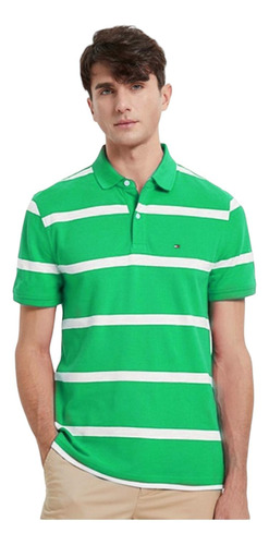 Playera Polo Tommy Hilfiger Verde Para Hombre 78j2519