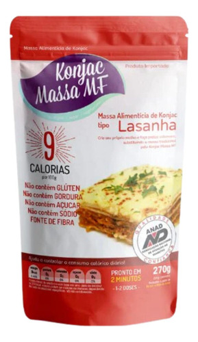 Massa De Lasanha Konjac Massa Mf 270g Vegano 20 Calorias