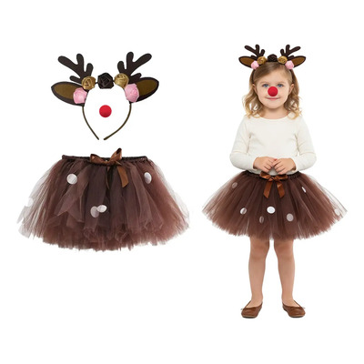 3pz Disfraz Reno Niña Cosplay Fiestas Navidad Con Accesorios