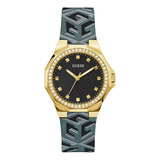 Reloj Para Mujer Marca Guess Color Negro Skylar Color Del Bisel Dorado2