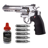 Pistola Revolver Fullmetal Crosman 5 Tanques Co2 + 1500 Bbs