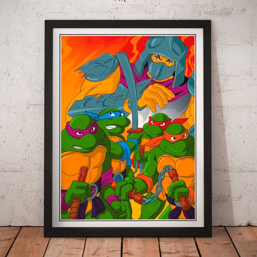 Cuadro Cartoons - Tortugas Ninja - Retro Vintage - Poster