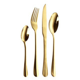 Set Cubiertos Acero Inoxidable New York Matt Gold X24 Kremer