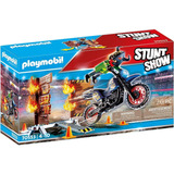 Playmobil Stunt Show Motocross Con Fiery Wall