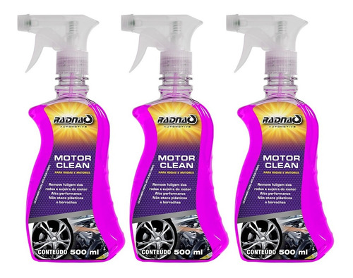 Limpa Motor E Rodas Motor Clean Radnaq 500ml - 03 Unidades