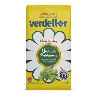 Yerba mate Verdeflor hierbas serranas 1kg | MercadoLibre
