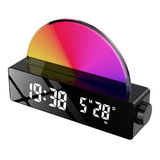 Despertador Digital Compacto Display Led Preto Preto