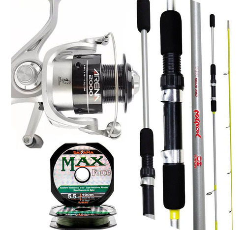 Kit Molinete Arena Marine Sports + Vara Maruri 30lbs +linha