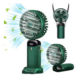 Mini Ventilador De Mano Portátil Ventilador Personal Colgant Color De Las Aspas Verde Diámetro 20 Cm