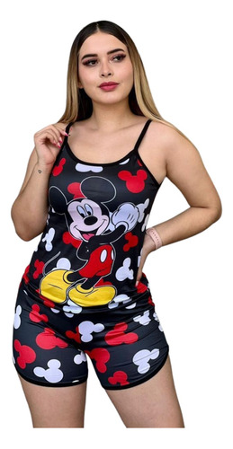 Pijama De Mickey Mouse 2 Piezas Blusa Tirantes Y Short