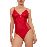 Body Mujer De Encaje Lenceria Erotica Ropa Sexy Cuerpo Rojo