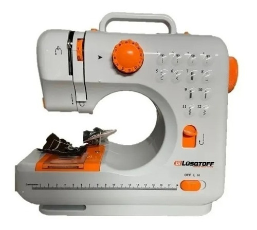 Máquina De Coser Recta Lusqtoff Mcs12l-8 Blanca Y Naranja